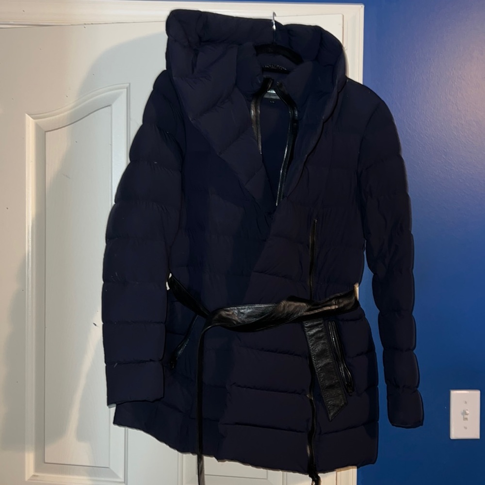 Mackage Double Breasted Puffer Size XL Navy Blue
